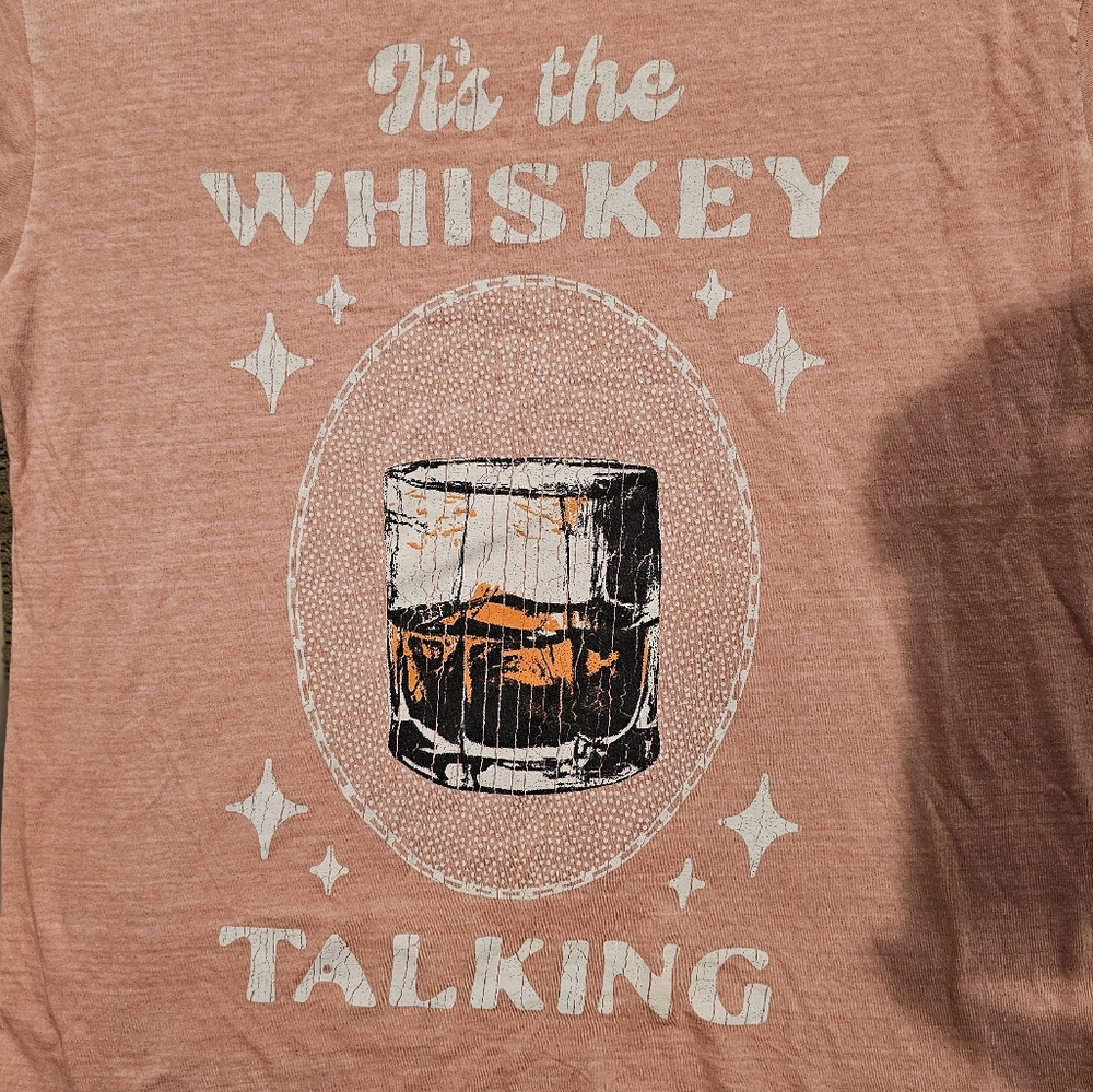 Girl Dangerous Rose Graphic Tee with Whiskey Design Size S - Picture 3 of 4